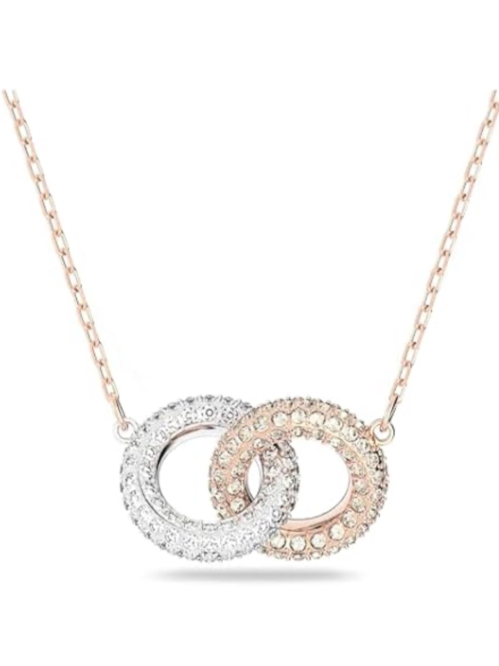 Swarovski Dextera Women's Interlocking Pavé Crystal Necklace NIB